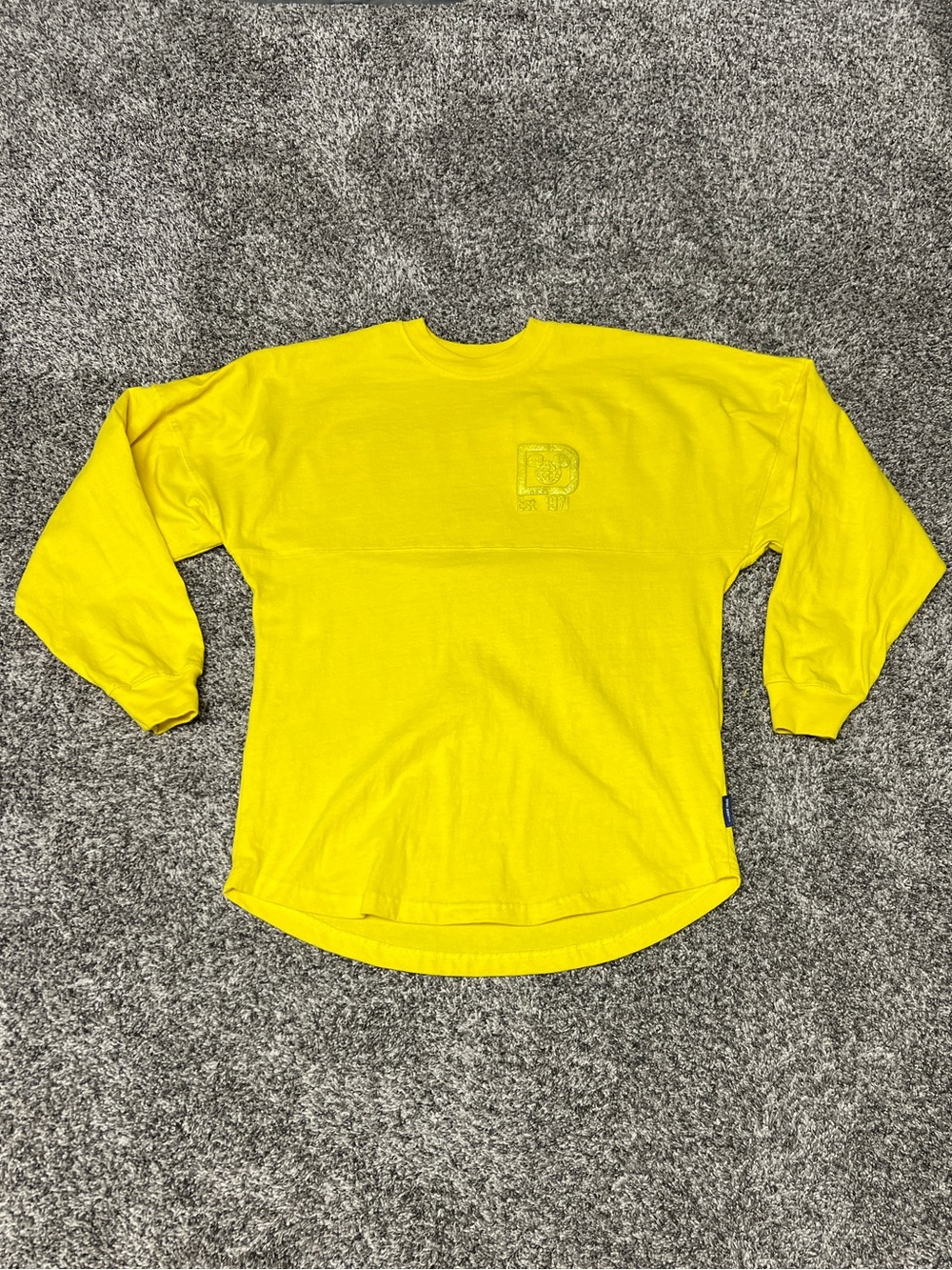 Walt Disney World Bright Yellow Long-Sleeve Crewneck Tee Glitter oversized